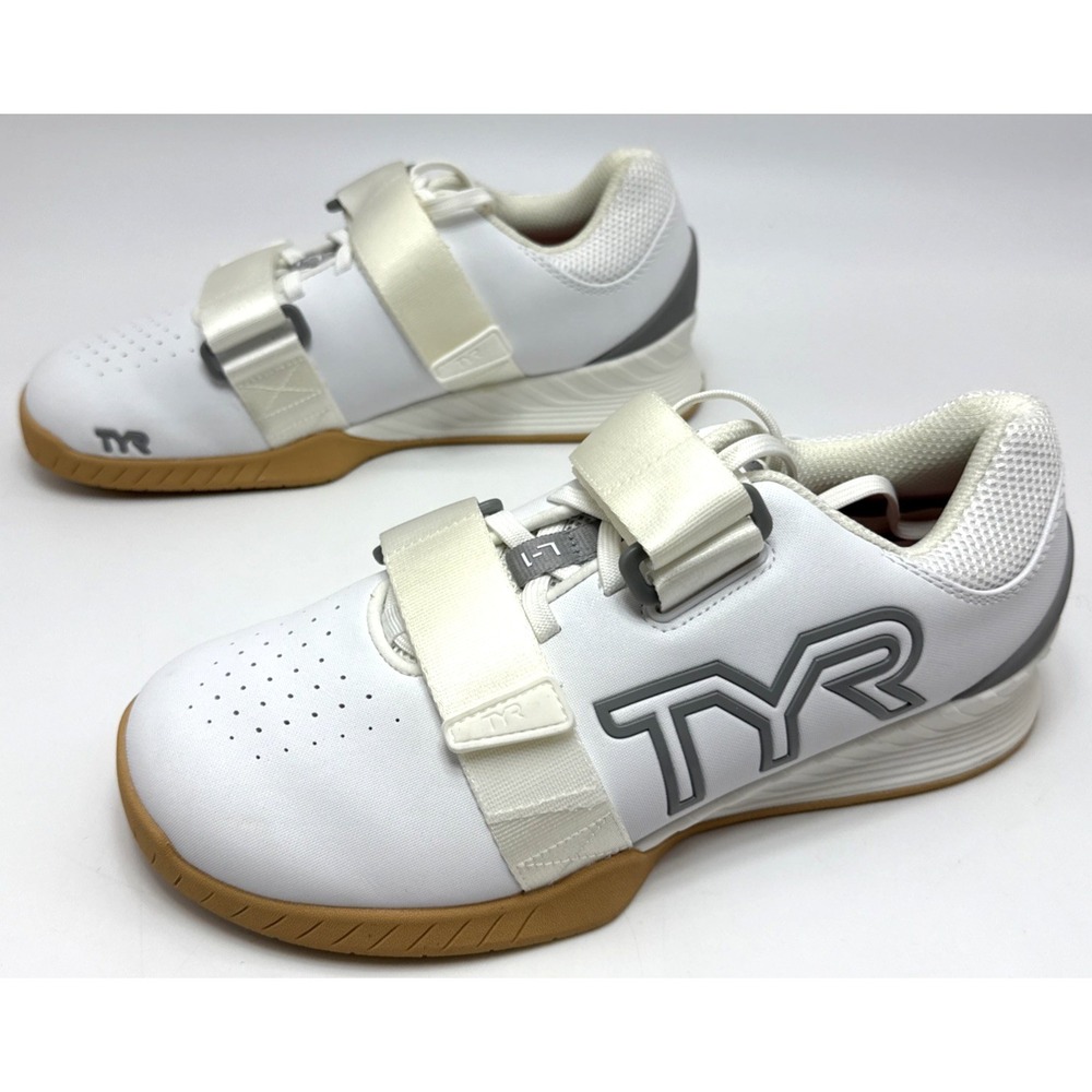 TYR L-1 Lifter Gym Shoes Mens Size 7.5 W 9 Weightlifting Athletic White Sneakers